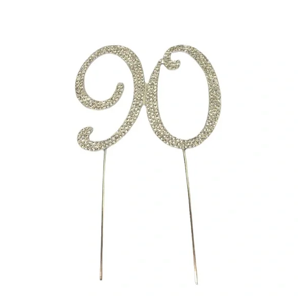 90th Rhinestone Cake Topper - Picture 2 of 4